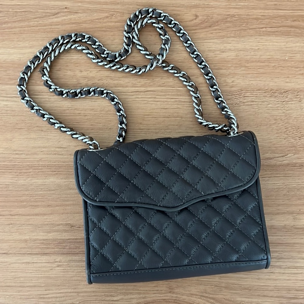 Rebecca minkoff gray crossbody quilted charcoal